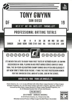 2018 Donruss - Season Stat Line #165 Tony Gwynn Back