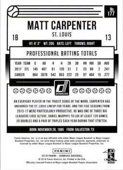 2018 Donruss - Season Stat Line #177 Matt Carpenter Back