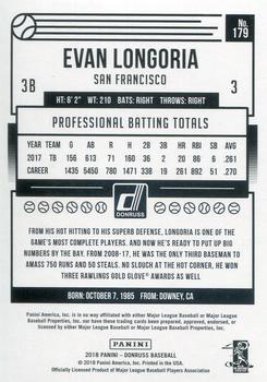 2018 Donruss - Season Stat Line #179 Evan Longoria Back