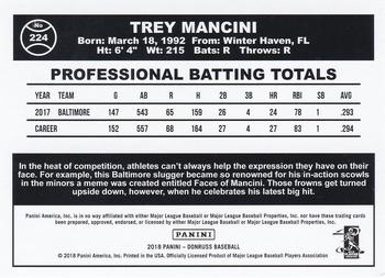 2018 Donruss - Season Stat Line #224 Trey Mancini Back
