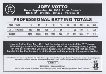 2018 Donruss - Season Stat Line #231 Joey Votto Back