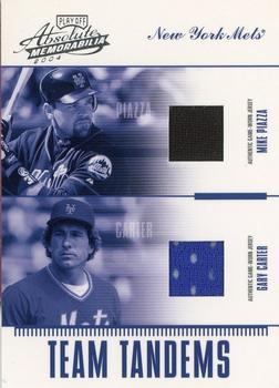 2004 Playoff Absolute Memorabilia - Team Tandems Material #TAN-3 Gary Carter / Mike Piazza  Front