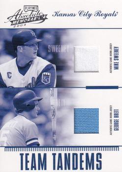 2004 Playoff Absolute Memorabilia - Team Tandems Material #TAN-8 Mike Sweeney / George Brett  Front