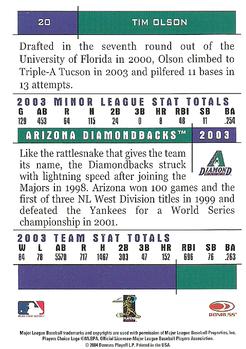 2004 Donruss Team Heroes #20 Tim Olson Back