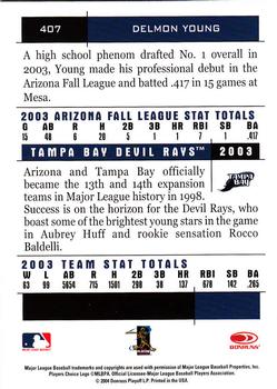 2004 Donruss Team Heroes #407 Delmon Young Back