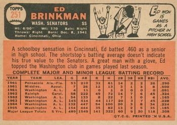 2015 Topps - Topps Originals Buybacks 1966 #251 Ed Brinkman Back