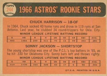 2015 Topps - Topps Originals Buybacks 1966 #244 Astros 1966 Rookie Stars (Chuck Harrison / Sonny Jackson) Back