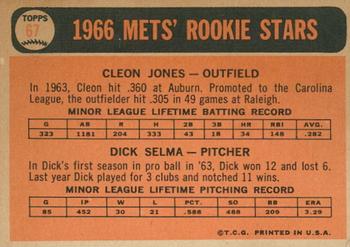 2015 Topps - Topps Originals Buybacks 1966 #67 Mets 1966 Rookie Stars (Cleon Jones / Dick Selma) Back
