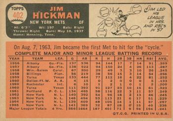 2015 Topps - Topps Originals Buybacks 1966 #402 Jim Hickman Back