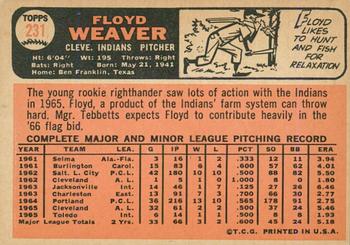 2015 Topps - Topps Originals Buybacks 1966 #231 Floyd Weaver Back