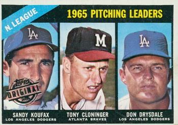 2015 Topps - Topps Originals Buybacks 1966 #223 National League 1965 Pitching Leaders (Sandy Koufax / Tony Cloninger / Don Drysdale) Front