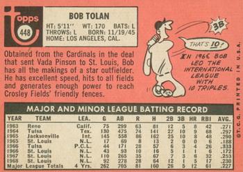 2015 Topps - Topps Originals Buybacks 1969 #448 Bob Tolan Back