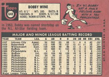2015 Topps - Topps Originals Buybacks 1969 #648 Bobby Wine Back