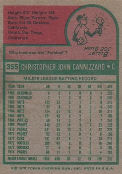 2015 Topps - Topps Originals Buybacks 1975 #355 Chris Cannizzaro Back
