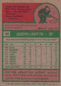 2015 Topps - Topps Originals Buybacks 1975 #36 Joe Lovitto Back