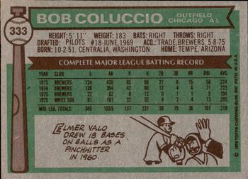 2015 Topps - Topps Originals Buybacks 1976 #333 Bob Coluccio Back