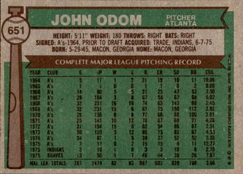2015 Topps - Topps Originals Buybacks 1976 #651 John Odom Back