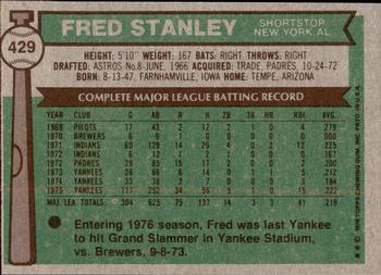 2015 Topps - Topps Originals Buybacks 1976 #429 Fred Stanley Back