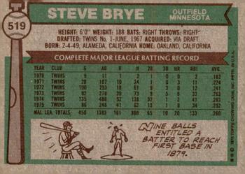 2015 Topps - Topps Originals Buybacks 1976 #519 Steve Brye Back