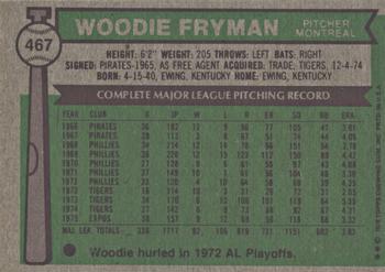 2015 Topps - Topps Originals Buybacks 1976 #467 Woodie Fryman Back