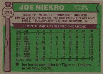 2015 Topps - Topps Originals Buybacks 1976 #273 Joe Niekro Back
