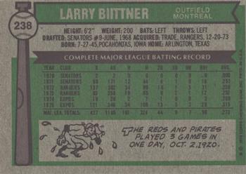 2015 Topps - Topps Originals Buybacks 1976 #238 Larry Biittner Back