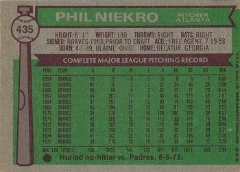 2015 Topps - Topps Originals Buybacks 1976 #435 Phil Niekro Back