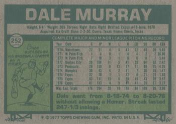 2015 Topps - Topps Originals Buybacks 1977 #252 Dale Murray Back
