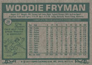 2015 Topps - Topps Originals Buybacks 1977 #28 Woodie Fryman Back