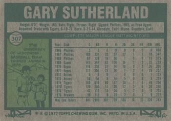 2015 Topps - Topps Originals Buybacks 1977 #307 Gary Sutherland Back
