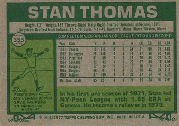 2015 Topps - Topps Originals Buybacks 1977 #353 Stan Thomas Back