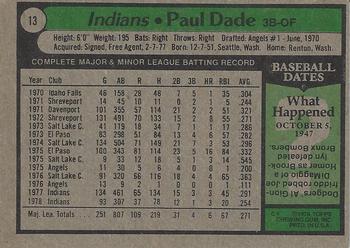 2015 Topps - Topps Originals Buybacks 1979 #13 Paul Dade Back