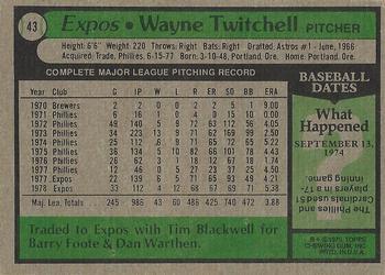 2015 Topps - Topps Originals Buybacks 1979 #43 Wayne Twitchell Back