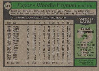 2015 Topps - Topps Originals Buybacks 1979 #269 Woodie Fryman Back
