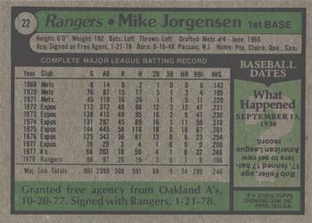 2015 Topps - Topps Originals Buybacks 1979 #22 Mike Jorgensen Back