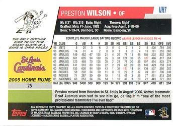 2006 Topps Updates & Highlights - Limited Edition #UH7 Preston Wilson Back