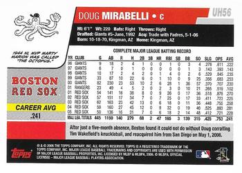 2006 Topps Updates & Highlights - Limited Edition #UH56 Doug Mirabelli Back