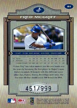 2004 Donruss Timeless Treasures #81 Fred McGriff Back