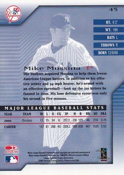 2001 Donruss Signature - 2002 Hawaii Trade Conference #45 Mike Mussina Back