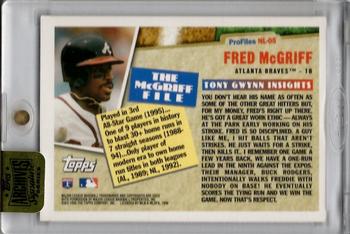 2015 Topps Archives Signature Series - Fred McGriff #NL-05 Fred McGriff Back