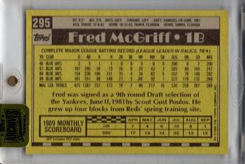 2015 Topps Archives Signature Series - Fred McGriff #295 Fred McGriff Back