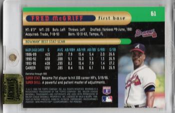 2015 Topps Archives Signature Series - Fred McGriff #61 Fred McGriff Back