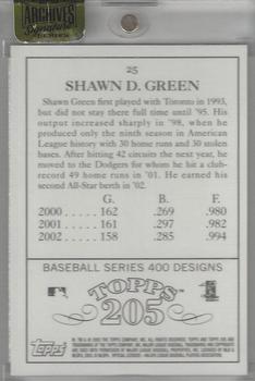 2015 Topps Archives Signature Series - Shawn Green #25 Shawn Green Back