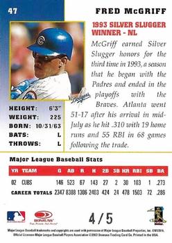 2003 Donruss Champions - Atlantic City National Convention #47 Fred McGriff Back