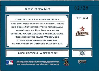 2004 Playoff Absolute Memorabilia - Tools of the Trade Material Six #130 Roy Oswalt Back
