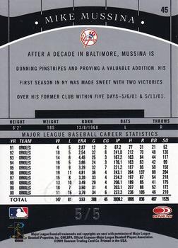 2001 Donruss Classics - Chicago Collection #45 Mike Mussina Back