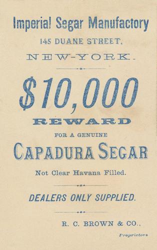 1889 Capadura Cigars Baseball Comics (H804-4) #NNO Behind the Bat. Back