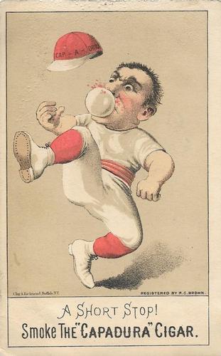 1889 Capadura Cigars Baseball Comics (H804-4) #NNO A Short Stop! Front