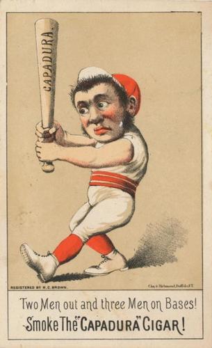 1889 Capadura Cigars Baseball Comics (H804-4) #NNO Two Men Out and Three Men on Bases! Front