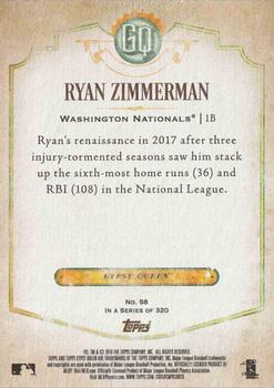 2018 Topps Gypsy Queen - Green #58 Ryan Zimmerman Back